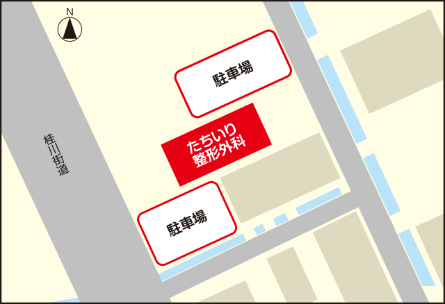 たちいり整形外科駐車場案内図